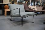 Fauteuil EARL Jess Design metaal leer Aurula lichtblauw, Huis en Inrichting, Fauteuils, Ophalen, 75 tot 100 cm, Zo goed als nieuw