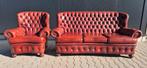 Chesterfield set 3 zits en fauteuil, Antiek en Kunst, Antiek | Meubels | Stoelen en Banken, Ophalen