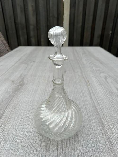 Glazen vintage karaf met leuke borrelglaasjes, Antiek en Kunst, Antiek | Glas en Kristal, Ophalen