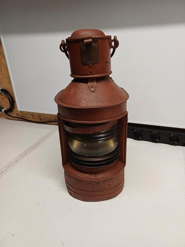 Antieke scheepslamp C. Larsen & Co. Stockholm, Antiek en Kunst, Antiek | Lampen, Ophalen of Verzenden