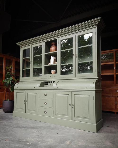 Groene grutterskast | Apothekerskast | Buffetkast #1869, Huis en Inrichting, Kasten | Buffetkasten, 200 cm of meer, 200 cm of meer