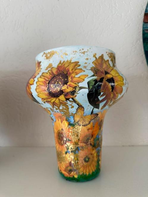 HANDMADE COLLECTIE VAZEN, Huis en Inrichting, Woonaccessoires | Vazen, Nieuw, Overige kleuren, Minder dan 50 cm, Glas, Ophalen of Verzenden