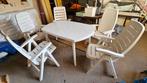 Tuinset met 4 stoelen + 2 extra stapelbare stoelen, Ophalen, Kunststof, Gebruikt, Stoel