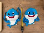 2 nieuwe zgan blauwe baby shark knuffel rugzakken schooltas, Ophalen, Minder dan 30 cm, Nieuw, Blauw