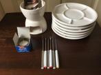 Chocolade fondue set, 6 persoons., Witgoed en Apparatuur, Fonduesets, Ophalen of Verzenden, Zo goed als nieuw, Waxinelicht, Fondueset
