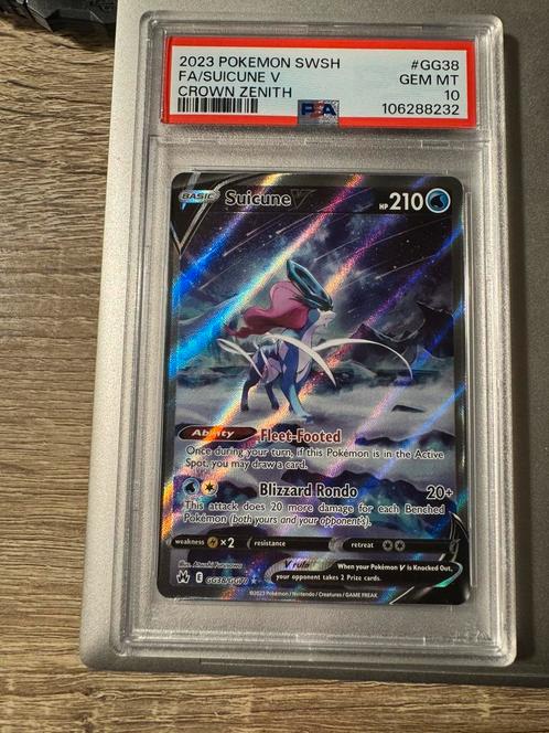 PSA 10 Suicune V (Crown Zenith) – Full Art - GEM MINT, Hobby en Vrije tijd, Verzamelkaartspellen | Pokémon, Zo goed als nieuw