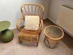 Rotanstoel en tafel, vintage, Antiek en Kunst, Ophalen
