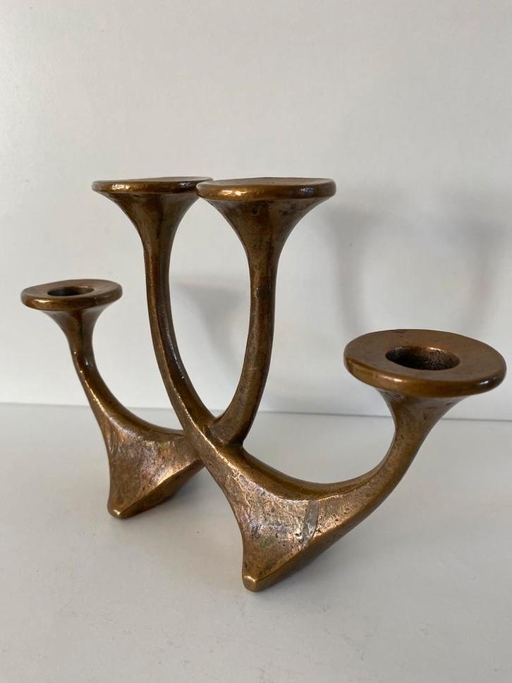 Michael Harjes . Brons kandelaar. Brutalist., Antiek en Kunst, Antiek | Kandelaars, Koper of Brons, Ophalen of Verzenden