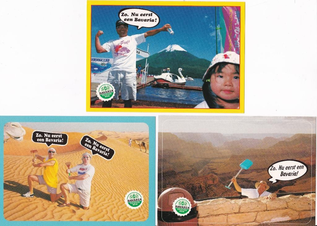 Zo nu eerst een Bavaria -3 bierreclame kaarten uit ca. 1995., Ophalen of Verzenden, Nieuw, Reclamebord, Plaat of Schild, Bavaria