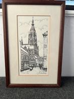 Breda, Grote Kerk tekening Jan van Asseldonk, Antiek en Kunst, Ophalen
