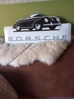 Super mooi groot emaile bord 60x27cm Porsche  cabriolet, Ophalen of Verzenden, Zo goed als nieuw, Reclamebord