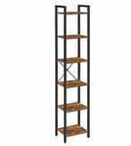 Boekenrek - Boekenkast-Zwart-Bruin-38x27x165 cm, Nieuw, Metaal, 150 tot 200 cm, 25 tot 50 cm
