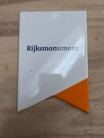 Emaille bord Rijksmonument, Ophalen of Verzenden, Niet bekend