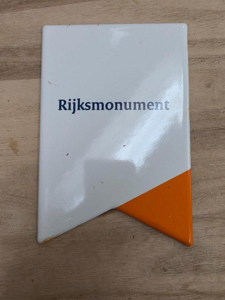 Emaille bord Rijksmonument, Computers en Software, Vintage Computers, Ophalen of Verzenden