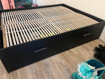 Ikea bedframe lattenbodem brimnes zwart 160x200 - afbeelding 6