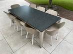 Granieten/ RVS Eettafel/ tuintafel, Ophalen, Zo goed als nieuw, Rechthoekig, Rvs
