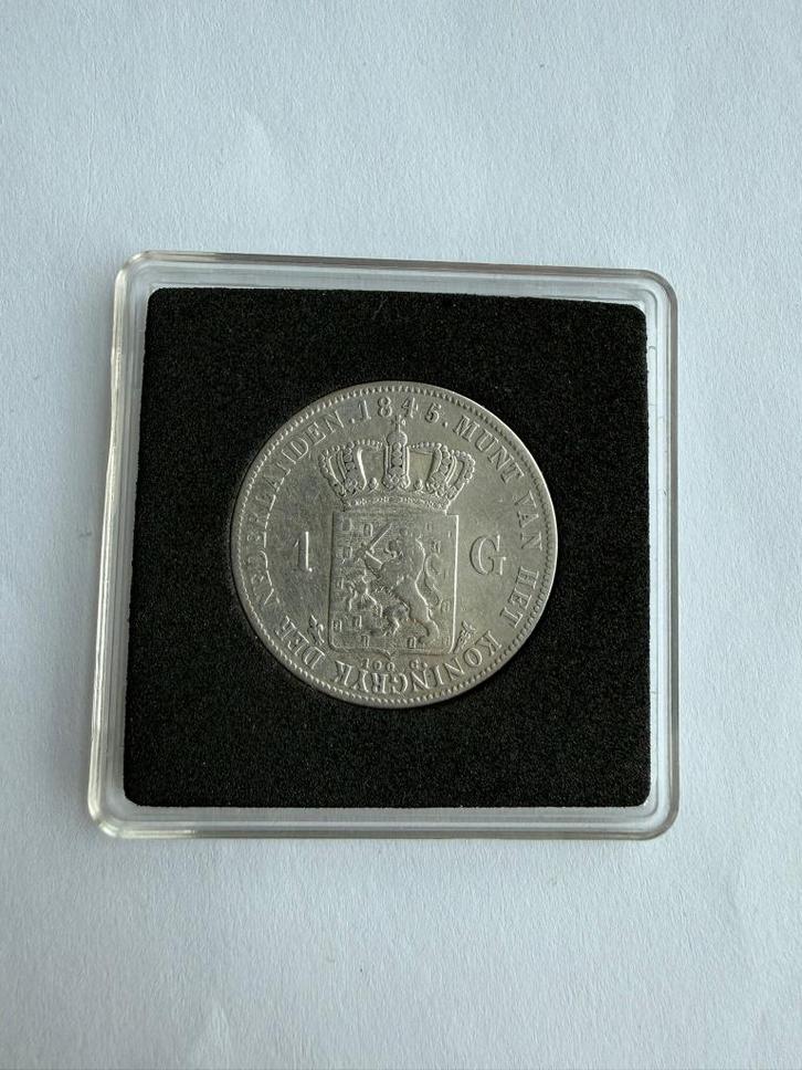 1 gulden 1845, Postzegels en Munten, Munten | Nederland, Losse munt, 1 gulden, Koning Willem II, Zilver, Ophalen of Verzenden