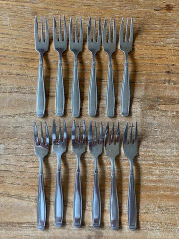 12 Vintage Gero Zilmeta 562 carre gebaksvorkjes taartvorkjes beschikbaar voor biedingen