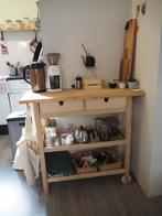 Berkenhouten keukenmeubel / roltafel, Huis en Inrichting, Keuken | Keukenelementen, Ophalen, Gebruikt, Overige kleuren, 50 tot 100 cm