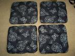 Kussens 4 stuks met vlinder en bloemen, Ophalen of Verzenden, Gebruikt, Zwart, Vierkant