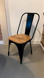 Eettafelstoel industriële stijl zwart 2st, Verzenden, Nieuw, Zwart, Metaal