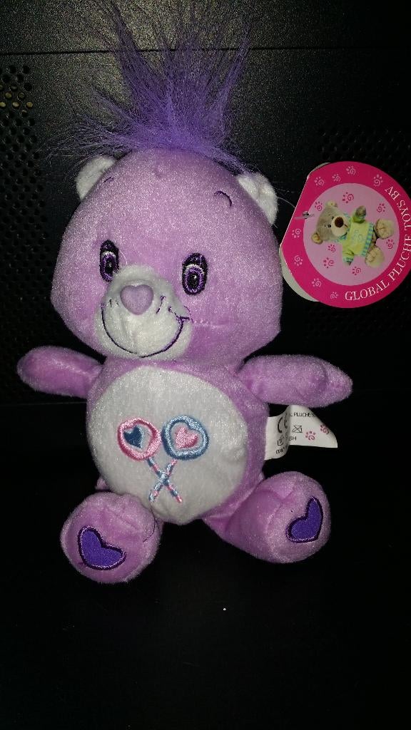 troetelbeer paars globale pluche toys  met 2 lolly's, Ophalen of Verzenden, Nieuw, Beer