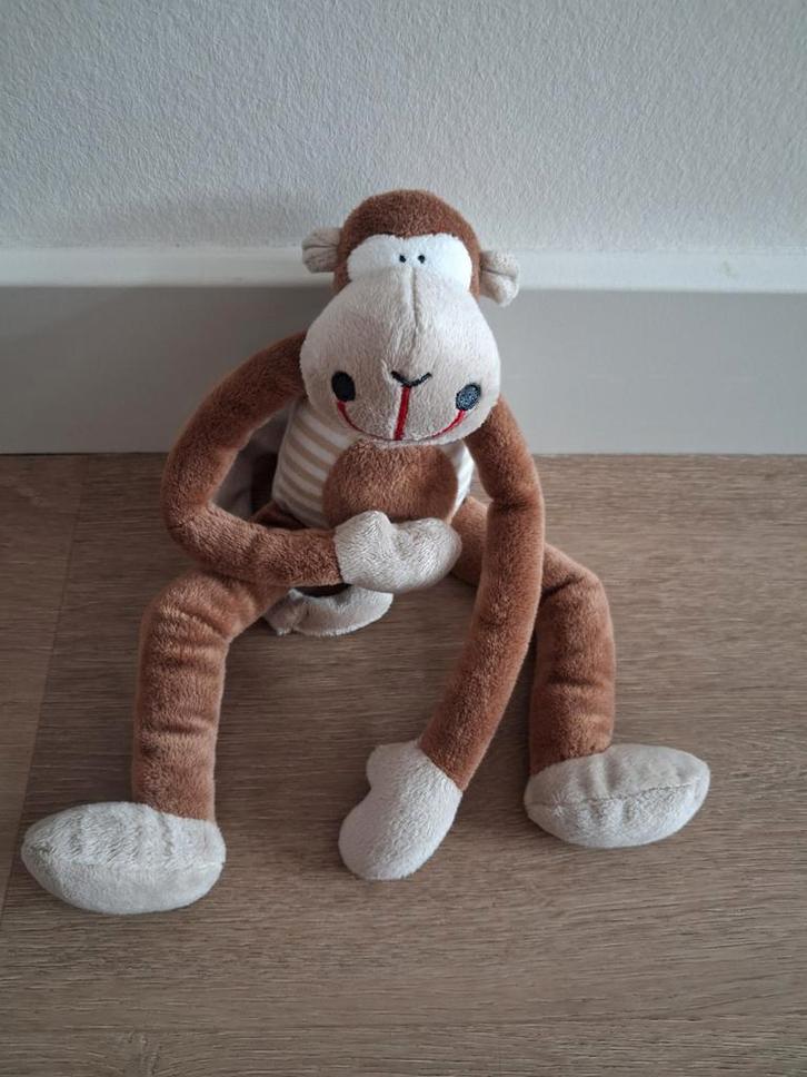 Knuffel aap klittenband hand buik L112, Kinderen en Baby's, Speelgoed | Knuffels en Pluche, Zo goed als nieuw, Overige typen, Ophalen of Verzenden
