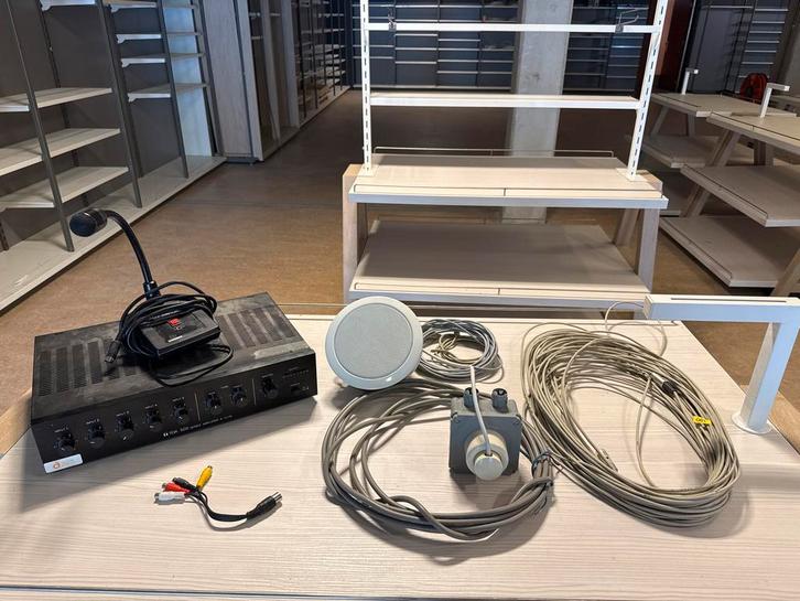 Audio Set: Versterker, Speakers, Microfoon & Bedrading, Audio, Tv en Foto, Professionele Audio-, Tv- en Video-apparatuur, Gebruikt