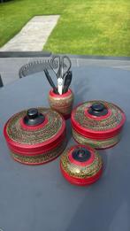 Set van 4 Vintage Laksha Dozen – Handgemaakt in Sri Lanka, Ophalen of Verzenden