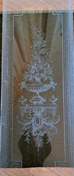 Glasplaat met bloemenvaas, 127x49.5cm, Antiek en Kunst, Ophalen