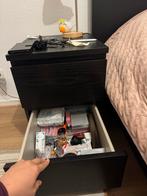 Ikea Bed 180x200 + Matras & Nachtkastje, Ophalen, Gebruikt, Zwart, Tweepersoons