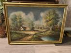 Schilderij , landschap , olieverf, Hobby en Vrije tijd, Ophalen of Verzenden, Zo goed als nieuw