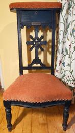 Antieke bidstoel (hout, zwart, nieuwe stoffering), Ophalen