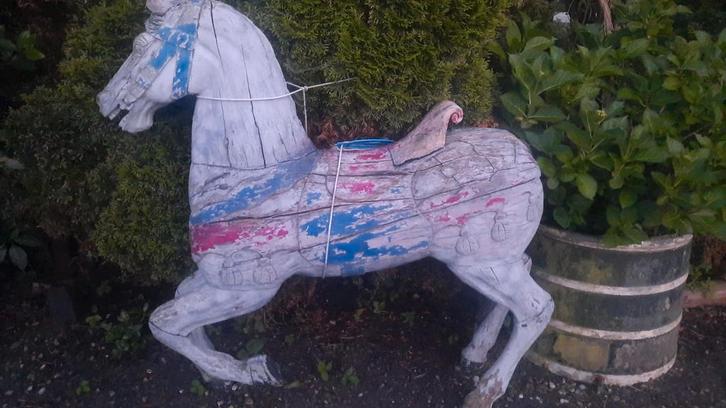 Houten Paard - Decoratief Tuinobject, Antiek en Kunst, Kunst | Beelden en Houtsnijwerken, Ophalen