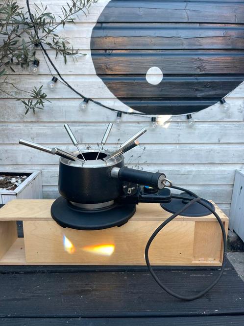 Nieuw kaasfondueset met 6 vorkjes - camping/buiten, Witgoed en Apparatuur, Fonduesets, Nieuw, Ophalen