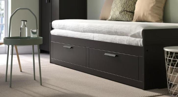 studentenkamer inboedel bed, kast Ikea Brimnes nieuw, Huis en Inrichting, Slaapkamer | Bedden, Zo goed als nieuw, Tweepersoons