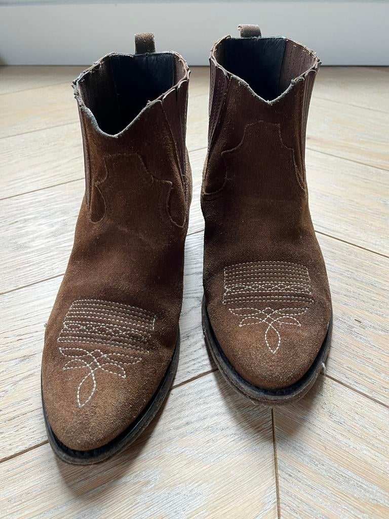 Golden Goose Bruin Suède Enkellaarsjes - Maat 38, Kleding | Dames, Schoenen, Ophalen of Verzenden, Gedragen, Bruin, Lage of Enkellaarzen