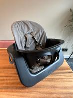 Stokke Steps Baby Set Zwart met tray en grijze kussenset, Ophalen of Verzenden, Gebruikt, Meegroeistoel, Stoelverkleiner