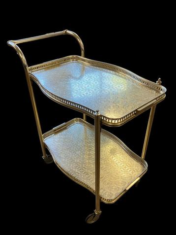 Vintage serveer trolley Bar Cart messing Italië 1950-60 beschikbaar voor biedingen