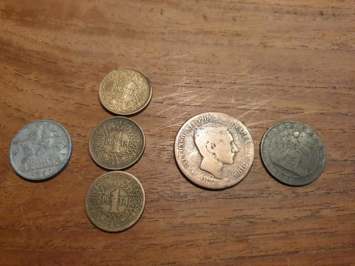 Hele oude Spaanse munten 1870 tot 1945., Postzegels en Munten, Munten | Europa | Niet-Euromunten, Overige landen, Ophalen of Verzenden