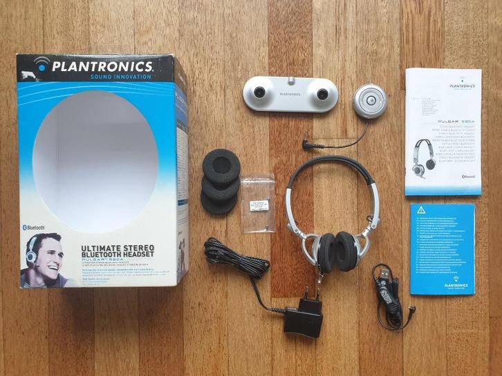 Plantronics Pulsar 590A Bluetooth headset, koptelefoon, Audio, Tv en Foto, Koptelefoons, Zo goed als nieuw, Op oor (supra aural)