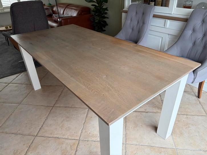 Stevige eikenhouten eettafel 190 x 90 cm, Huis en Inrichting, Tafels | Eettafels, Gebruikt, 50 tot 100 cm, 150 tot 200 cm, Vier personen