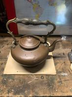 Antieke Koperen Ketel met Houten Handvat, Ophalen of Verzenden, Koper