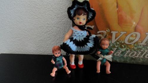 3 kleine vintage poppenhuis poppen oa Ari en Oskar popje, Verzamelen, Poppen, Gebruikt, Pop, Ophalen of Verzenden