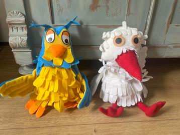 Handpop Mijnheer de Uil en Mevrouw Ooievaar Fabeltjeskrant  beschikbaar voor biedingen