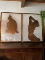 Abstracte Kunst - Vrouwelijk / mannelijk Naakt, Antiek en Kunst, Kunst | Schilderijen | Abstract, Ophalen of Verzenden