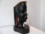 Sixties groot Beeld Afrikaanse Vrouw, hout/zwart, Ophalen of Verzenden