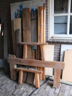 eiken houten balkjes, Doe-het-zelf en Verbouw, Hout en Planken, Ophalen, Eiken, 50 mm of meer, Balk