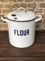Engelse emaille meel ton / flour bin, Ophalen of Verzenden