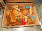 Vintage Bouwblokken in houten koffer, Ophalen, Gebruikt, Overige typen